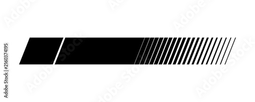 Black geometric horizontal stripe bar with diagonal line transition abstract motion element
