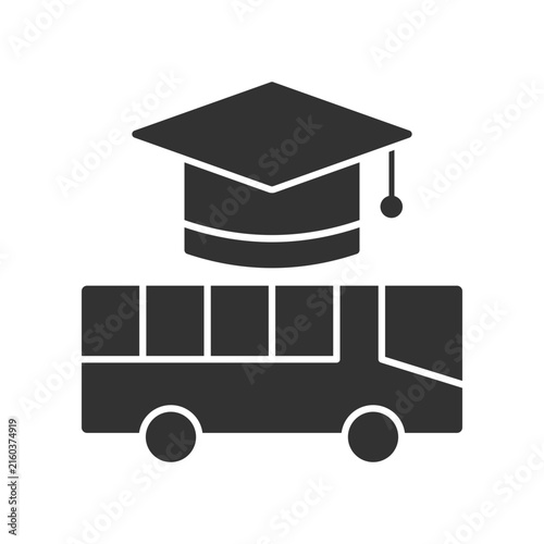 School Bus Icon - Graduation Cap Icon