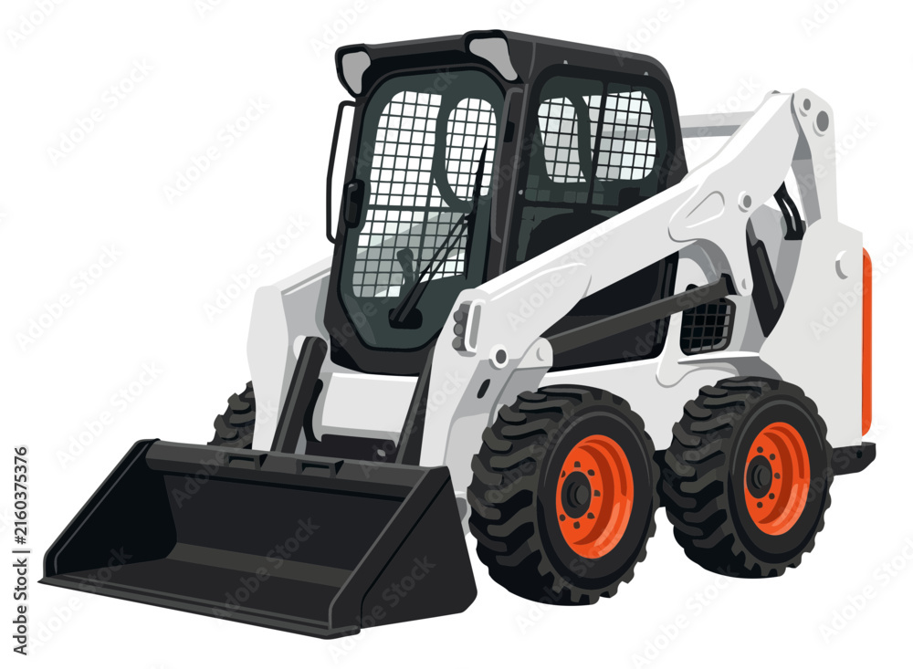 Naklejka premium Skid steer loader construction vehicle