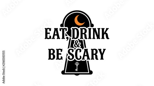 Vintage halloween tombstone design with spooky text and a moonlit night scene