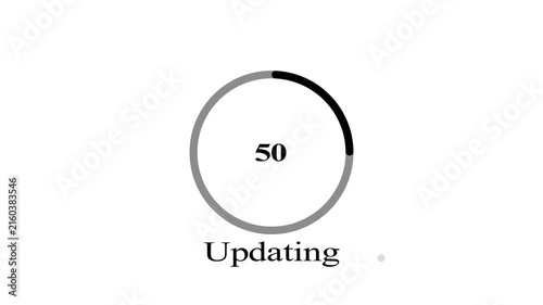 System updating bar animation on black background with 100%. Upgrade System Sign, Update Process Completed, Refresh Button, Operating system upgrade concept, 4K animation on white background.