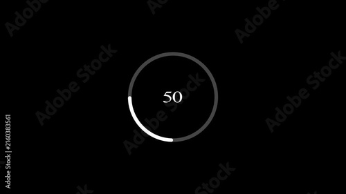 Circular Loading Progress Bar Animation with 100 Percent Indicator on Black Background, Minimal Progress and Processing Concept – 4K Motion Graphics.