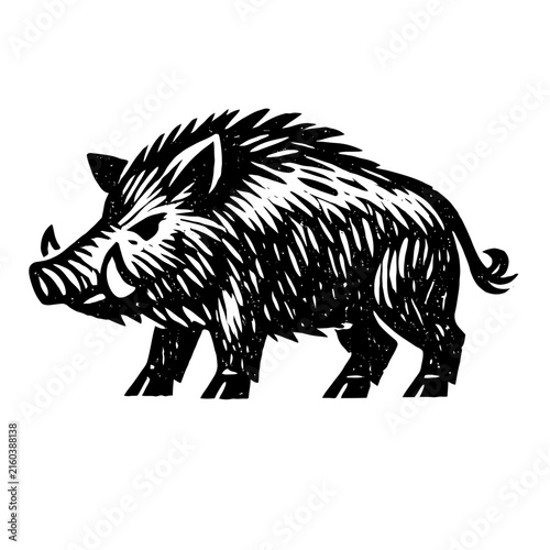 wild boar vinyl ready vector illustration