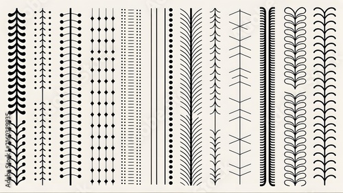 Set of Black Tire Track Vectors for Business Technology, Server Rack, Computer Data, Architecture, Metal Frame and 3D Industrial Design Illustration