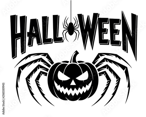Halloween Crab and Spider Vector Illustration with Pumpkin, Web, Claw, and Silhouette Elements for a Spooky Seafood and Insect Design