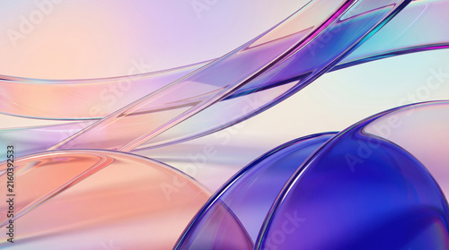 Vibrant flowing glass art with smooth curved shapes and soft pastel reflections in abstract design