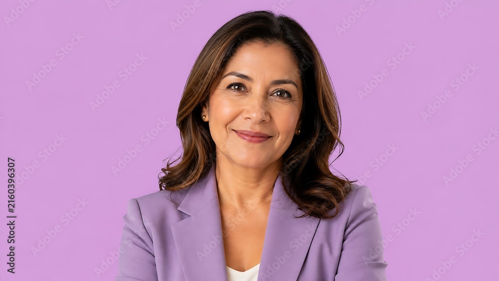 Fototapeta premium Hispanic female professional mentor representing career guidance, knowledge sharing, workplace coaching, leadership development and employee growth in business today