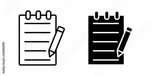 Notepad icon lineart symbol pack