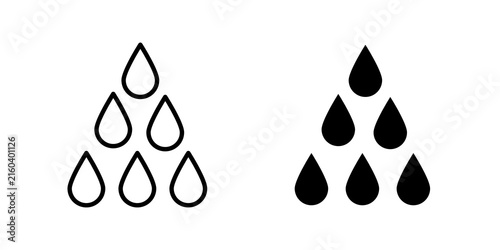 Raindrops icon lineart symbol pack