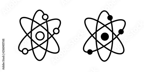 Foto atom sign lineart symbol pack