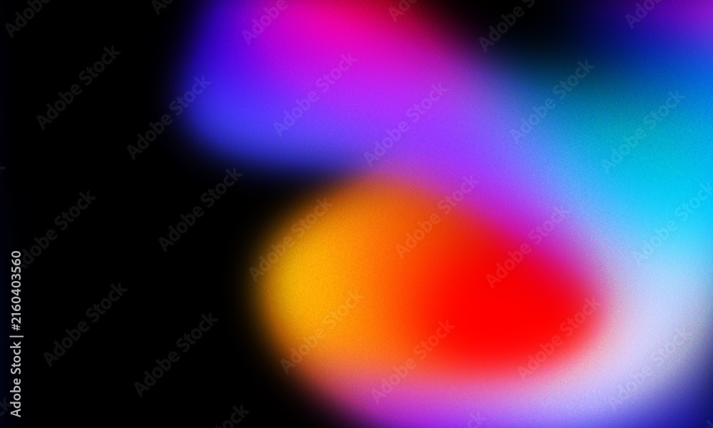 Fototapeta premium Vibrant neon light streaks creating a colorful abstract background with soft glowing gradients and deep black shadows