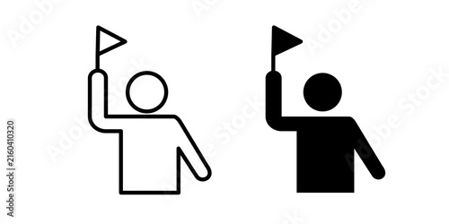 Foto Tour guide icon minimal artwork set