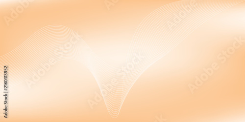 Minimal Abstract Orange Gradient Background with White Wave Lines. Modern Wavy Line Background in Warm Gradient Tone.