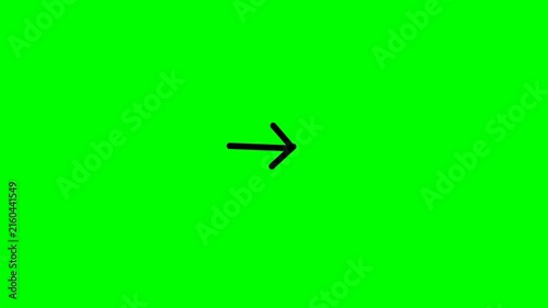 Simple black arrow pointing right on a green background