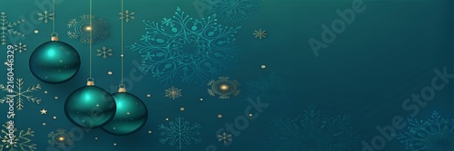 Teal Christmas Ornament Background Festive Holiday Design