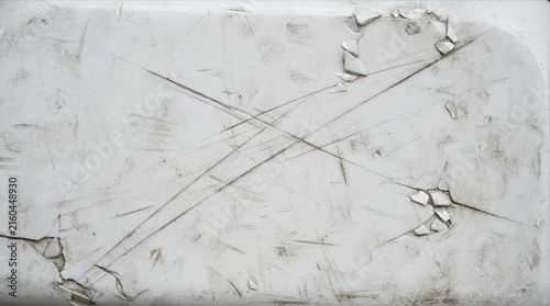 White scratched plastic surface