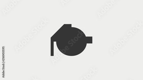 Minimalist black silhouette of a modern teapot.