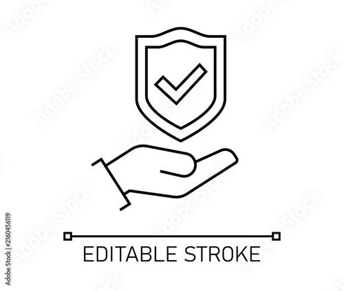 Insurance hand icon Editable Stroke