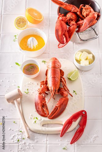 Teasty and fresh lobster flavored with butter and orange.