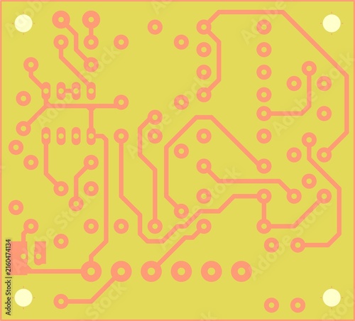 Tracing conductors of printed circuit board
of electronic device. Engineering technical
drawing. Pcb template. Electric background.
Computer technic cad design.