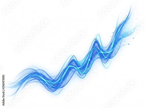 Abstract blue water wave splash isolated on white background for dynamic design element.