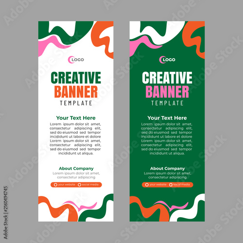 Creative vertical banner flat design template