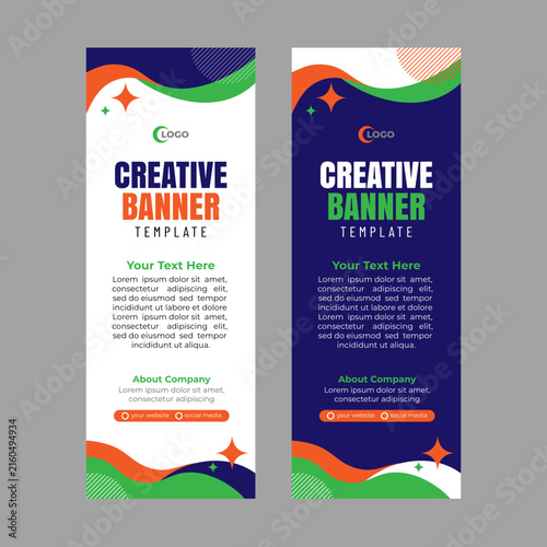 Creative vertical banner flat design template