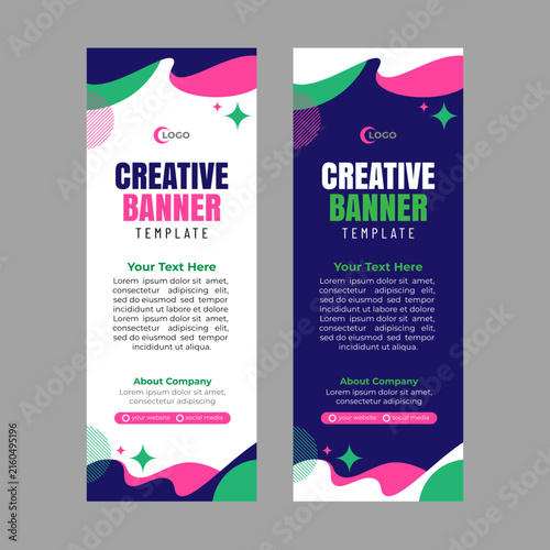 Creative vertical banner flat design template