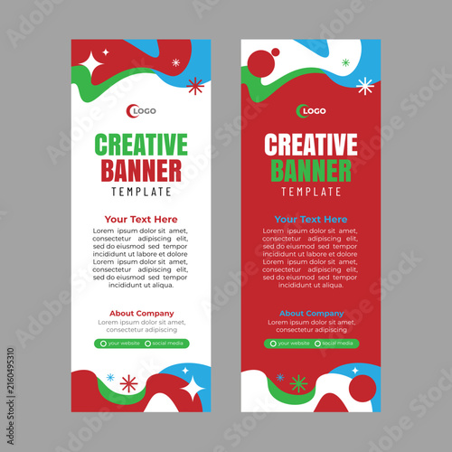 Creative vertical banner flat design template