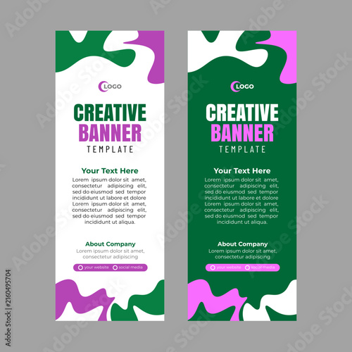 Creative vertical banner flat design template