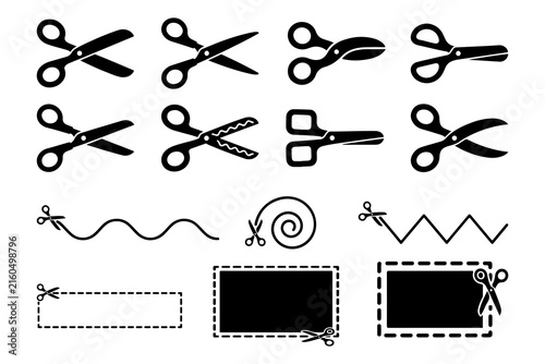 Scissors Cutting Lines Bundle