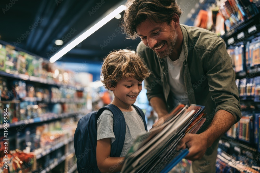 Obraz premium Parent Helping Child Select Back to School Essentials