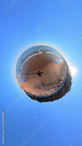 Walk on Bournemouth Beach of England United Kingdom