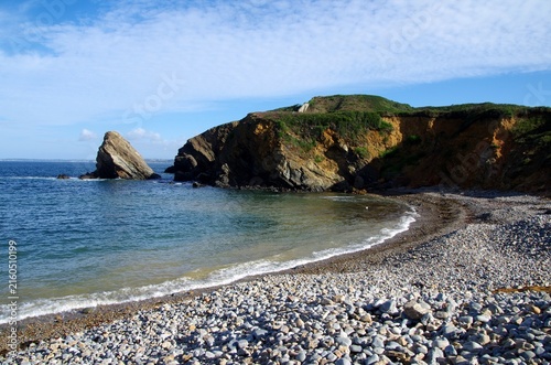 Beach at the Spaniards' Point also called Pointe des Epagnols in Brittany in France, Europe