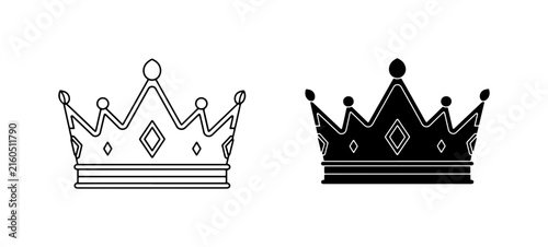 Canvas Print Crown Icons, Royal Symbol Vector Set, Royalty Emblem, Monarch Symbol