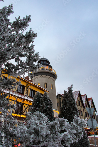 Street view of the Fish Village Fish Village Kaliningrad, Kaliningrad region, Russia, January 8, 2026