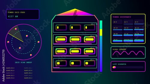 a charging infrastructure dashboard shows glowing neon data panels shifting across screens while electrical power levels fluctuate in a dark room with vibrant ultraviolet colors
