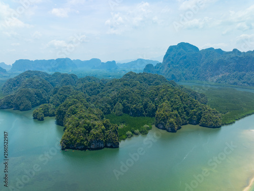 Summer sea in sunny day Drone view landscape nature background