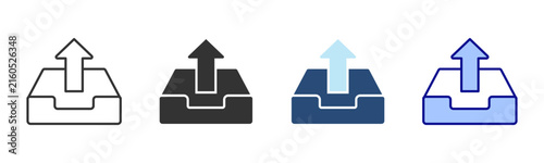 Outbox Icon Set. Designed In Multi Style