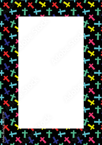 Halloween frame with colorful crosses