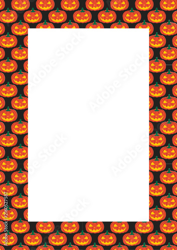 Black frame with orange pumpkins