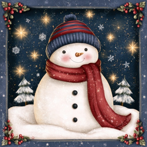 Festive Snowman with Hat