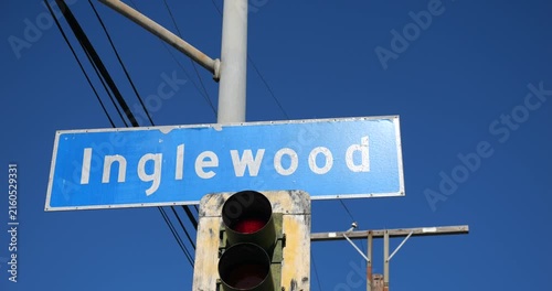 Inglewood California Public Welcome Sign