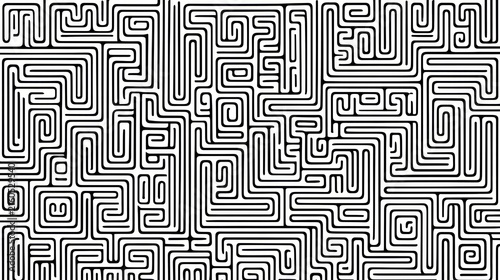 Complex maze pattern illustration for abstract design and conceptual backgrounds