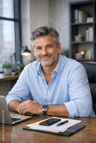Male executive working in office