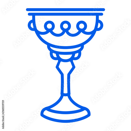 Bild auf Leinwand Jewish kiddush cup line icon for rosh hashanah celebration