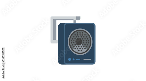 Flat Vector Illustration of an Isolated Wall Mounted Speaker