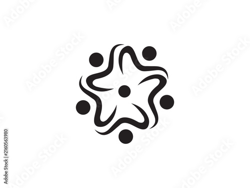 People Community Circle Icon Teamwork Unity Logo Design