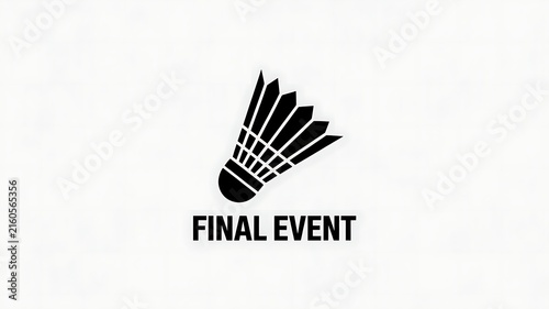 Minimalist Badminton Shuttlecock Emblem for Competitive Sports Tournament Branding and Championship Events