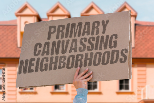 Konstfotografi "Primary Canvassing Neighborhoods" Pre-election door outreach in residential areas